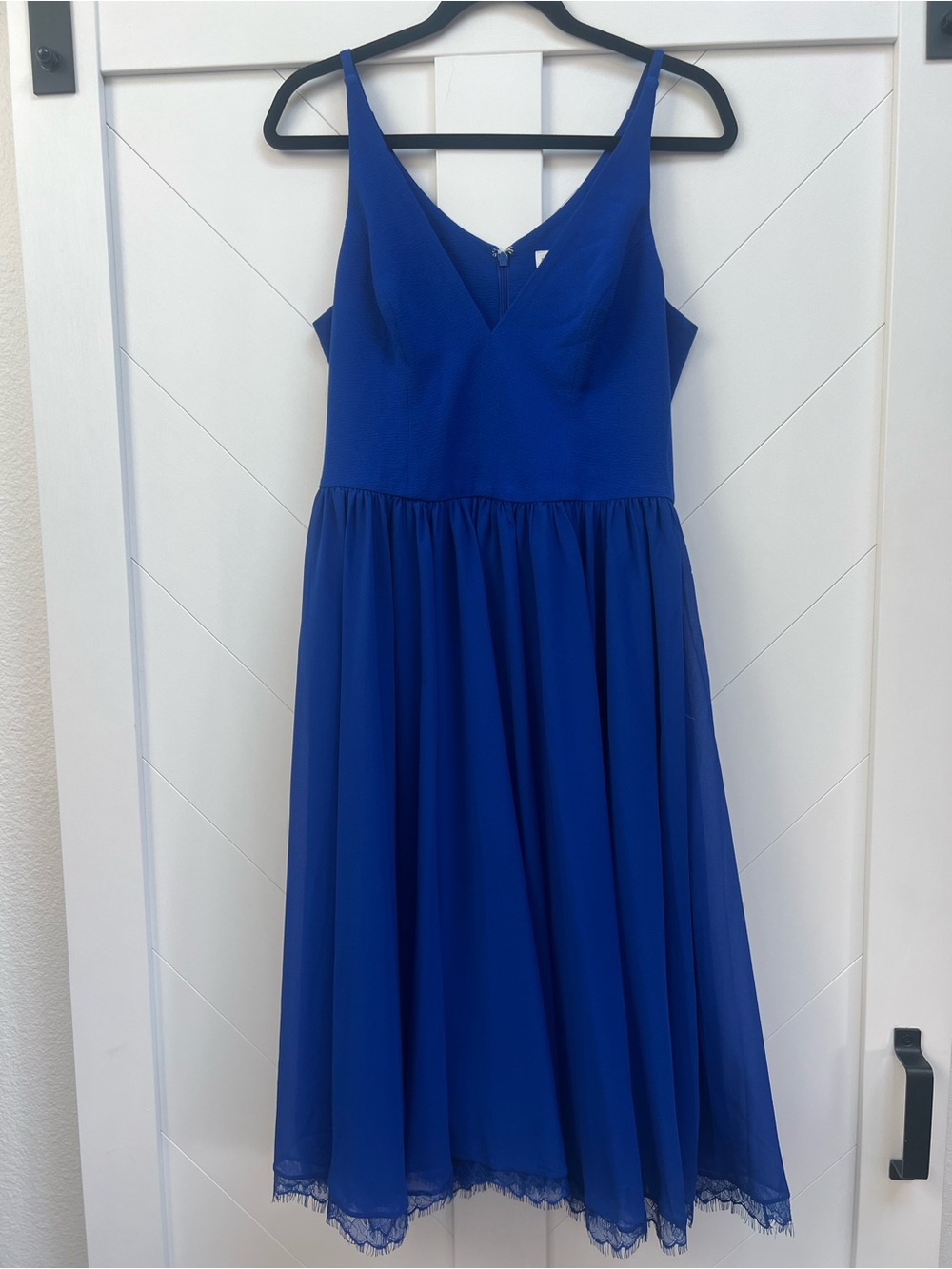 Dress the Population Royal Blue Midi Spaghetti Strap Dress